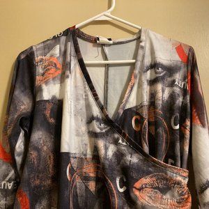 Cool Graphics Surplice Top